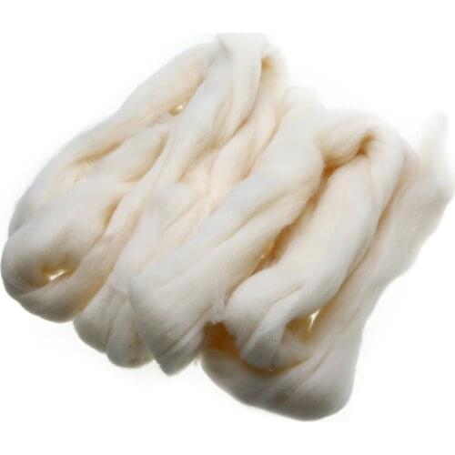 100g Cream White Needle Felting Wool Fiber Soft Felting Wool Tops Hand Roving Spinning Weaving DIY Sewing Crafts