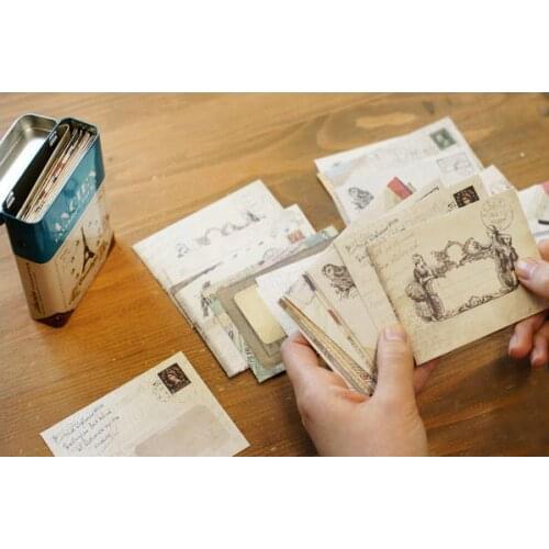 12pcs / lot 12 Designs Paper Envelope European Vintage Style Office School Supply Mini Paper Envelope Gift Letter Pad CN-1002