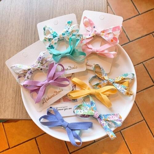 2Pcs/Set Cute Bow Baby Girl Hair Clips Korean Style Princess Girls Bow Children Barrettes Toddler Kids Hair Accessories Set