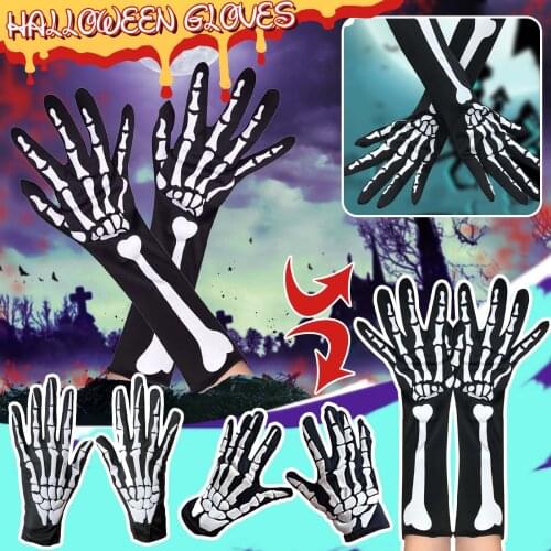 2021 Halloween Horror Skull Claw Bone Skeleton Goth Racing Full Gloves halloween decoration horror house halloween decoração