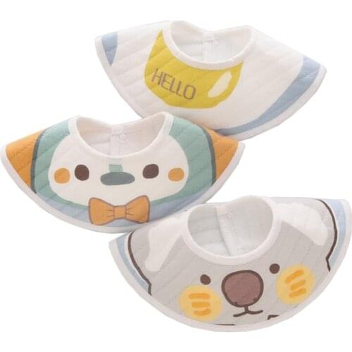 3 Pcs 360 Degree Rotation Burp Cloths Cartoon Printed Baby Bib Saliva Towel Set