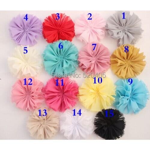 Chiffon fllowers for headband Vintage Chiffon Shabby Look Flowers solid DIY flower headwear Hair Accessories 50PCS