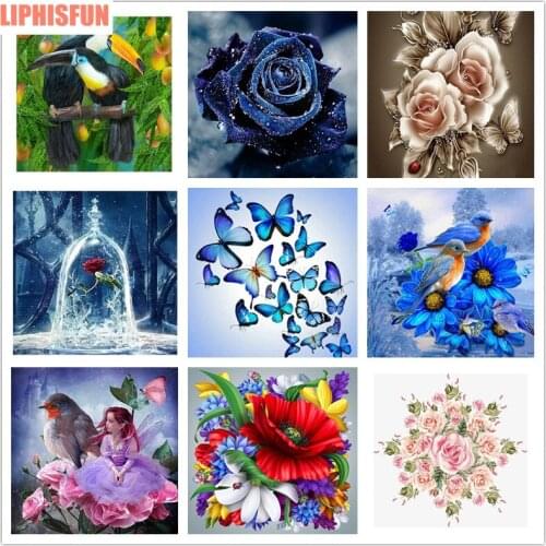 5D DIY Diamond Embroidery Diamond Painting Full Square/Round Resin Cross Stitch Home Decor Flower Birds Butterfly