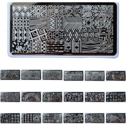 6.5*12.5 Rectangle Nail Stamping Plates Christmas Santa Bell Pattern Nail Art Stamp Stamping Template Image Plate Stencils KD22