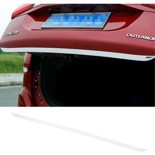 ACCESSORIES FOR MITSUBISHI OUTLANDER 2013-2017 2018 STAINLESS STEEL TRUNK BOOT TAIL DOOR TRIM STRIP STICKER EXTERIOR