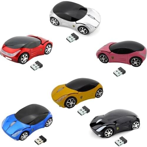 2.4G Mini Car Mouse USB Receiver Wireless LED Light Car Shaped Optical Mice