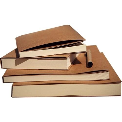 1Pcs Paper Notebook 66 Sheets Blank Notepad Book Soft Copybook Daily Memos Kraft Cover Journal Notebooks