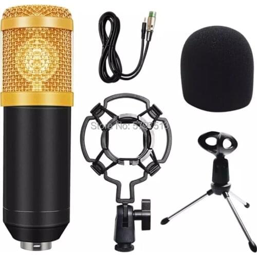 Bm800 800 studio condenser recording kaorake podcast microphone mic kit set bm 800 radio desktop for pc computer