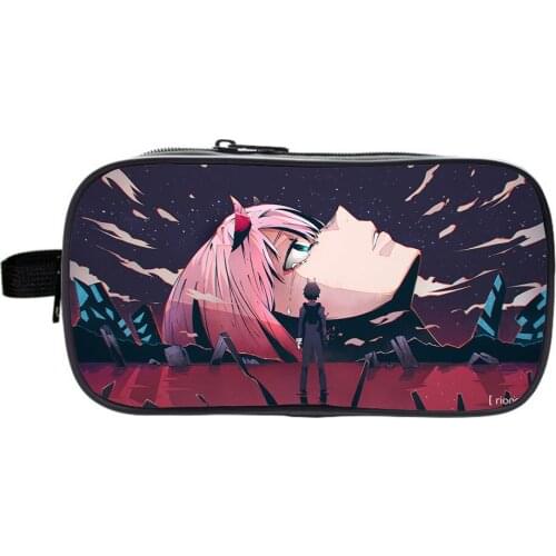 NEW DARLING In The FRANXX Pencil Case Makeup Bag Storage Bag Cosmetic Bag Multifunctional Pencil Case Girls Gift.Support custom
