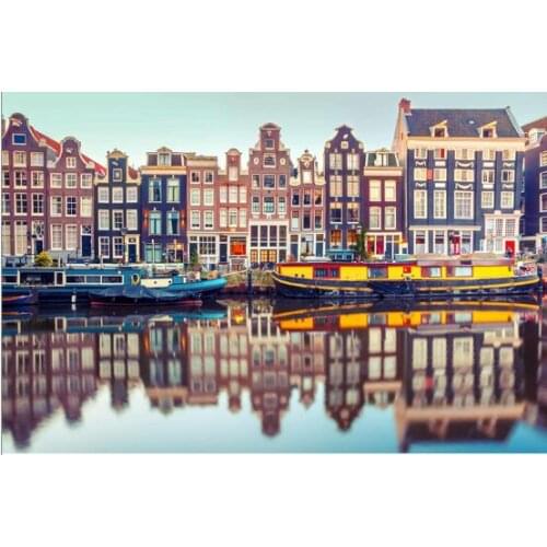 House in Amsterdam The wooden puzzle 1000 pieces ersion jigsaw puzzle white card adult childrens educational toys