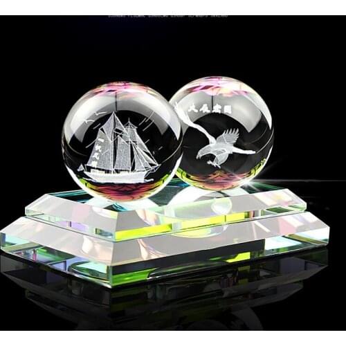 HOME OFFICE SHOP CAR Efficacious Talisman Protection # bless GOOD LUCK Safe 3D crystal Sailboat Eagle carving FENG SHUI statue