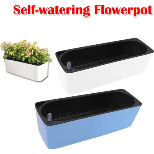 Self Watering Plant Flower Pot with Water Level Indicator Floor Desk Planter Balcony Office Planting Pot Gardening Supplies