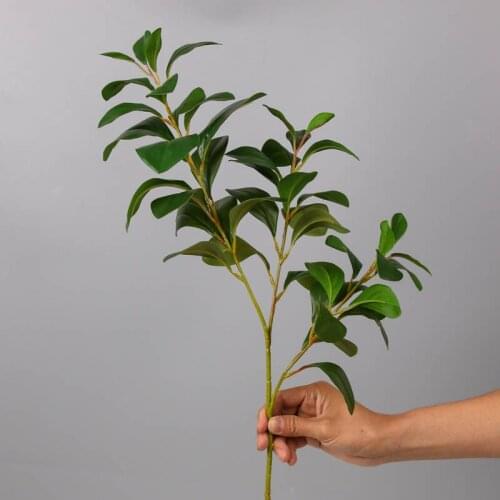 2pcs Artificial Fake Peperomia Plant Long Stem Green Leaves Watercress Leaves