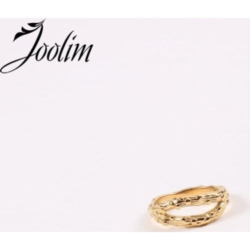 Joolim High End 18K Gold PVD Brambly Cool Style Rings for Women Stainless Steel Jewelry Wholesale