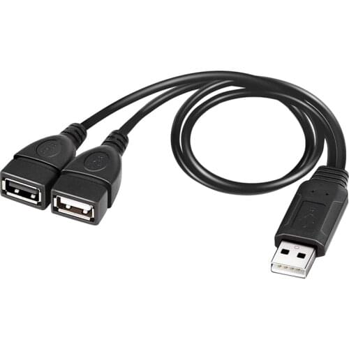 USB Splitter Cable, USB 2.0 A Male to Dual USB Female Jack Y Splitter Charger Cable
