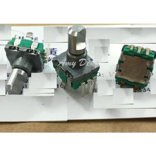 50pcs/lot EC11 encoder with switch 20 posioning number 20 pulse shaft length 14MM vehicle DVD potentiometer