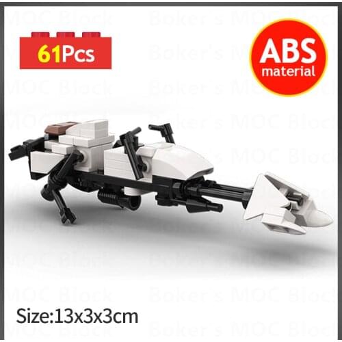 MOC Space Speeder Bike Building Blocks DIY Star Motorcycle Model Bricks Assembly Construction Educational Toy For Kids Xmas Gift