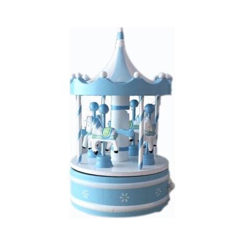 Merry go round music box Geometric Music baby room decoration Gifts Unisex Wooden Christmas Horse Carousel Box birthday gift Ho