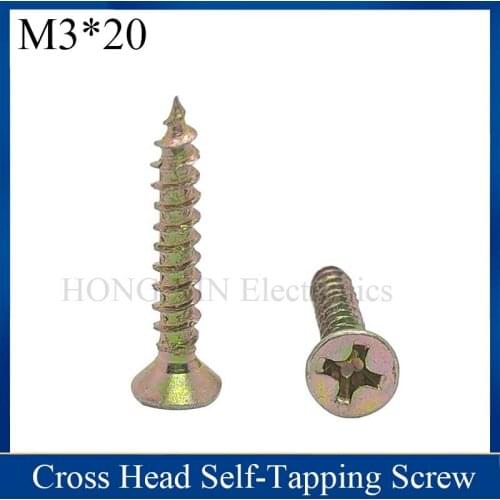 M3*20 Zinc Plated Cross head self - tapping screw dry wall nail flat head wood screw