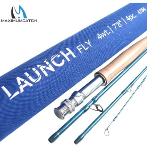 Maximumcatch Youth Kids Fly Rod 7'8'' 4WT 4 Sections Medium Fast Fly Fishing Rod with Cordura Tube Teenager Fishing Rod