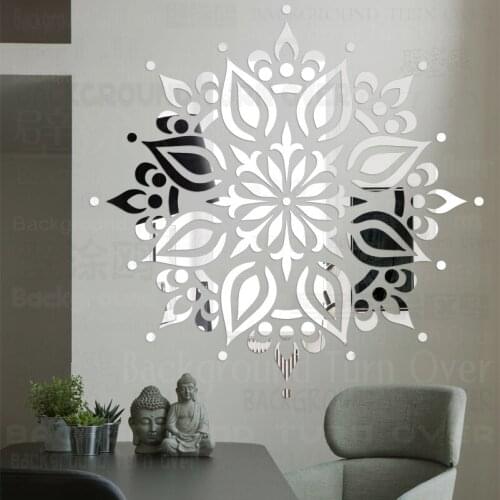 Mirrror Decorations Wall Sticker New Year Home Decoration Accessory Decor Christmas Mandala Indian Arabic Ethnic Flower R284