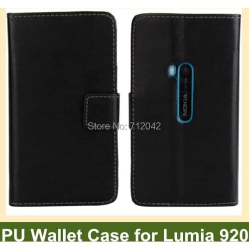 Fashion PU Leather Wallet Flip Cover Case for Nokia Lumia 920 with Folding Function Free Shipping
