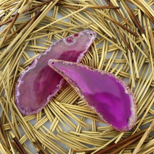 Natural Semi Precious Stone Pendant Beads 20pcs Hot Pink Dyed Color Jewelry Makin Accessories For Women Craft Necklace DIY Beads