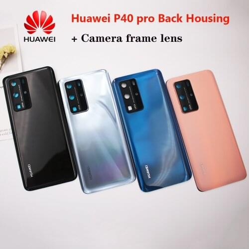 6.58'' Original New For Huawei P40 Pro 5G Glass Back Cover ELS-AN00 +Camera Fram Lens Protect Case Battery Housing Replace Parts