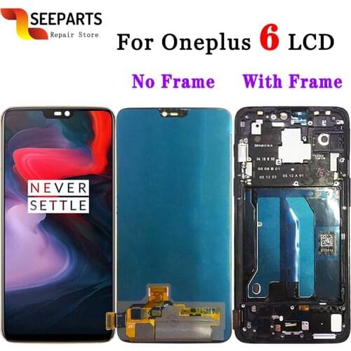 Original Tested Oneplus 6 LCD Display Touch Screen Panel Digitizer Assembly Replacement LCD Screen Oneplus 6 LCD Mobile Phone