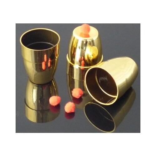 Plastic Three Cups Balls (Gold/Silver Color available Dia 4.9*H6cm) Magic Tricks Comedy Close Up Magia Illusion Gimmick Props