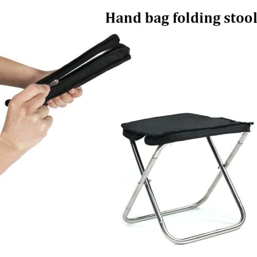 Portable Folding Chair Outdoor Stainless Steel Hand Bag Folding Stool Camping Chair Fishing Stool SAL99
