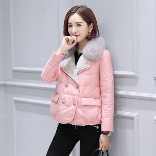 Genuine Leather Real Womens Sheepskin Coat Down Jacket Women Fox Fur Collar Korean Chaquetas Mujer 2020 Dy20