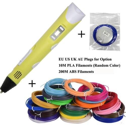 ABS/PLA DIY 3D Printing Pen LED/LCD Screen 3D Pen Painting Pen+100M Filament Creative Toy Gift For Kids Design Drawing