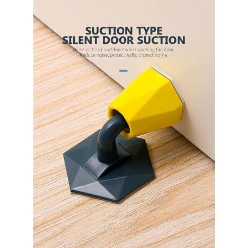Silicone Self Adhesive Door Stopper Non Drilling Sticker Wall Protectors Hidden Door Holders For Home Bedroom Toilet Hardware