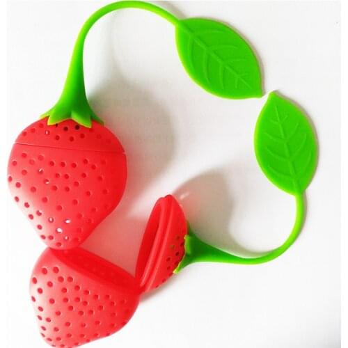 Silicone Strawberry Design Loose Tea Leaf Strainer Herbal Spice Infuser Filter Tools