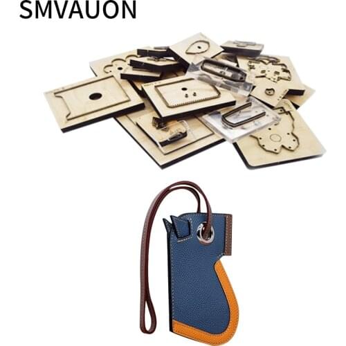 SMVAUON Wood Die Cutting Mold Diy Leather Geometric Pony Keychain Pendant Decoration Suitable For Die Cutting Machines