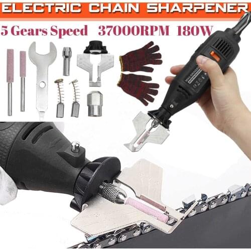 180W 5 Speed 37000rpm Power Grinder Sharpening Handheld Chain Machine Electric Mini Saw Grind Sharpening Machine Power Tool Set