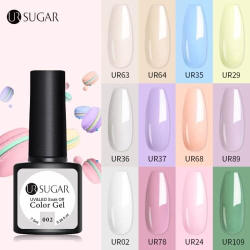 UR SUGAR 7.5ML Nail Gel Polish Spring Macaron Ice Cream Flower Color Nails Art Design Gel Varnish UV Nail Lacquers For