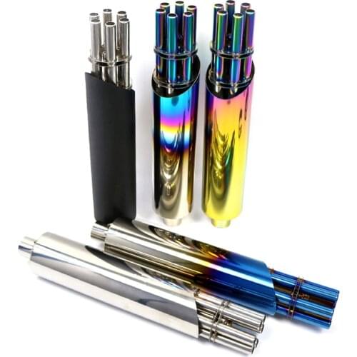 Motorbike Exhaust Pipe Exfoliate Gatling Gun Style Modified Muffler 32mm Universal Escape for Street Bike ATV Scooter Dirt Bike