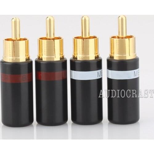 High Quality Hifi 4pcs gold plated Rca plug audio AMP interconnect rca plug Socket connector