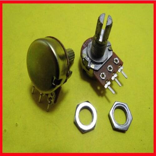 WH148 single 3-pin potentiometer/win-win electronic B100K-15MM shaft 100K adjustable resistance flower shaft