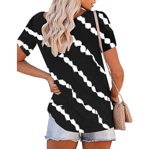 T-shirt women new 2021 summer comfortable leisure inclined stripe T-shirt sleeveless collar buttons stripe tshirt