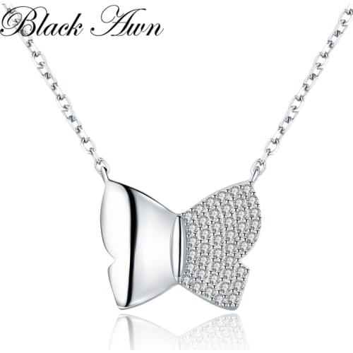 [BLACK AWN] Classic 925 Sterling Silver Women‘s’ Zircon Butterfly Solitaire Silver 925 Jewelry K006