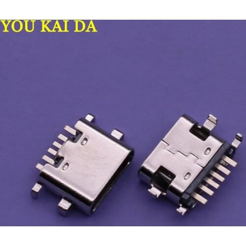 10Pcs/Lot Micro Usb Jack 3.1 Type-C 6Pin Sink female Connector For Mobile Phone Charging Port Charging Socket Tow Feet Plug