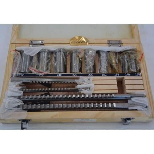 18pcs HSS Metric Keyway Broach Set 4mm 5mm 6mm 8mm Broaches 12-28 Cutting Broashing bushings Keyway Tool CNC Kit