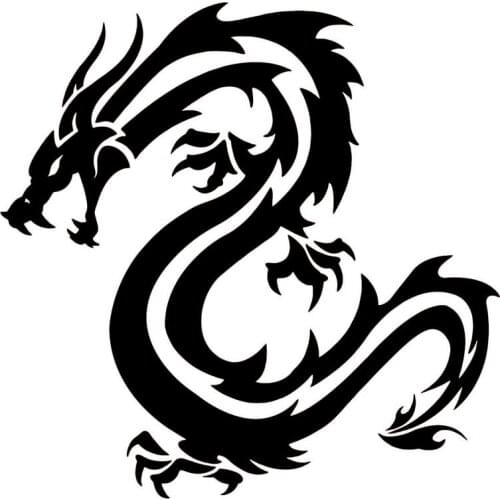 19.1*19CM Vinyl Car Styling Chinese Traditional Dragon Waterproof Decals Car Stickers Black/Silver S1-2206