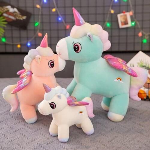 30-50CM Cute Rainbow Unicorn Plush Toy Soft Stuffed Cartoon Animal Pony Doll Sleeping Pillow Home Decor Gift For Children Girl