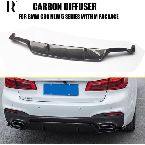 G30 G31 3D Style Carbon Fiber Rear Bumper Diffuser for BMW G30 G31 520i 530i 540i 550i with M Package 2017 UP