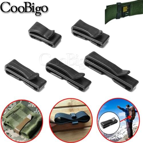 5pcs Belt Loop Slip Keeper Slider Buckle Clip Black Plastic Adjustable for Outdoor Backpack Strap Webbing 20/25/32/38/50mm