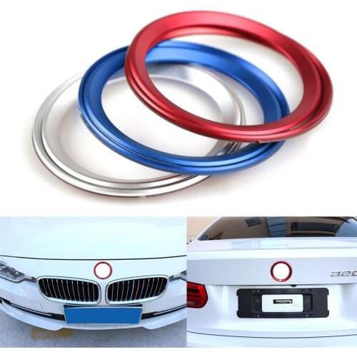 2pcs Aluminum Car Logo Ring Front Rear Brand Logo Emblem Circle Chrome Decoration Ring For BMW 3 4 Series M3 M4